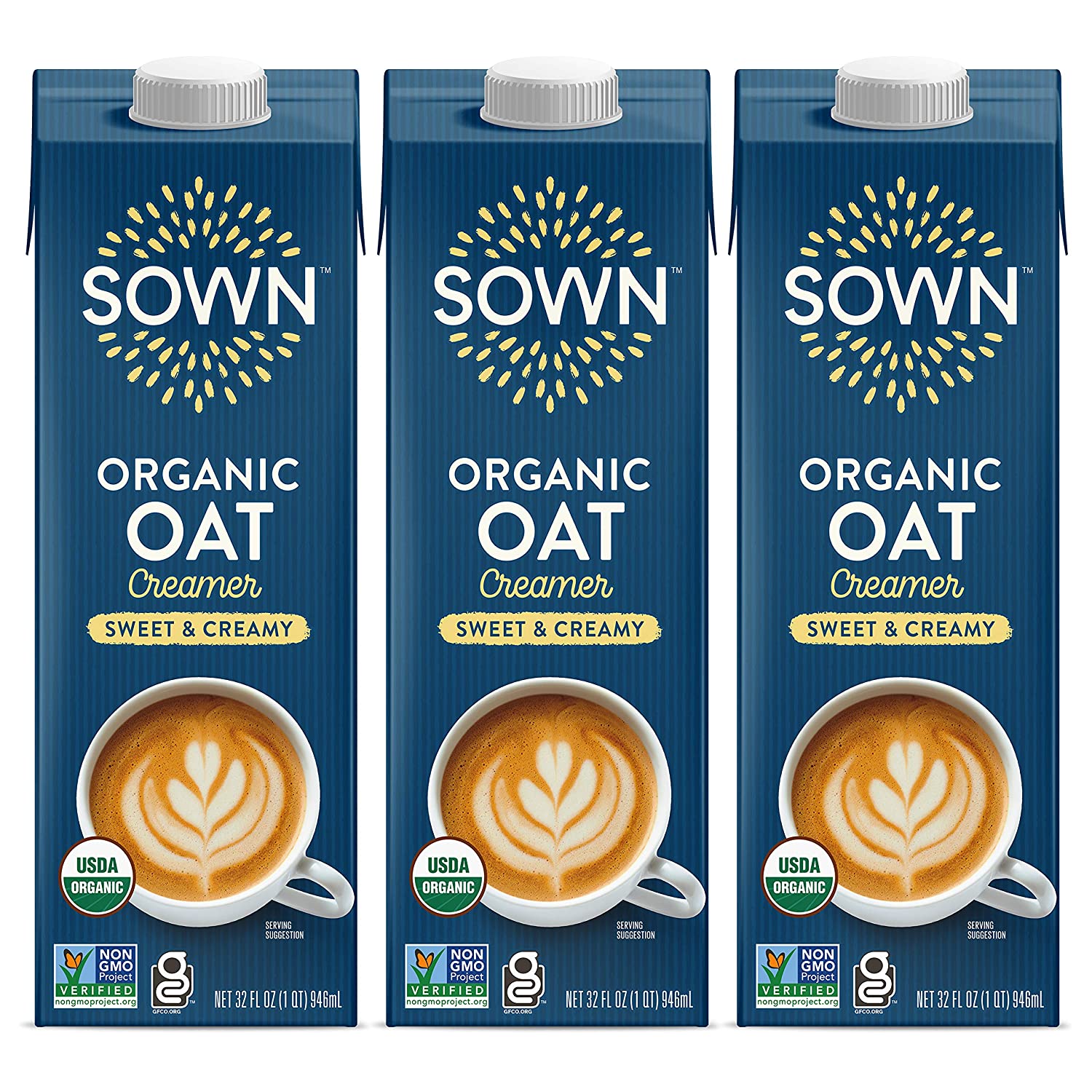 SOWN Organic Oat Creamer Unsweetened – Barista Oat Milk Non Dairy Coffee Creamer – Plant Based, Dairy-Free, Vegan, 0g Added Sugar, Gluten-Free, Non-GMO, Shelf Stable – 32oz (Pack of 6) - Image 27