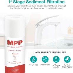 Alternative view of SimPure 5 Stage Reverse Osmosis Replacement Filter Set with 75 GPD RO Membrane, 5pc Pre & Post Replacement Cartridge Pack Kit for Standard 5-Stage Reverse Osmosis RO Systems