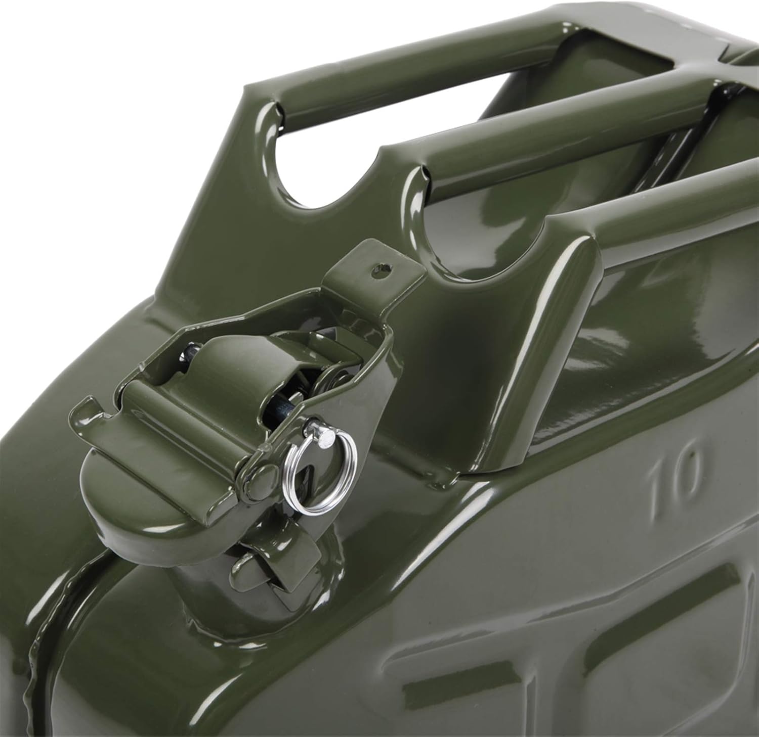 Portable 10L 2.5 Gallon Metal Gas-Fuel Cold-rolled Plate-Diesel Tank Bucket with Pipe US(Green 1) - Image 4