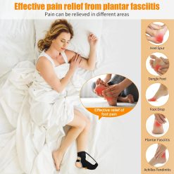 Alternative view of Plantar Fasciitis Night Splint Sock Upgraded Plantar Fasciitis Brace with Support Plate for Women Men for Achilles Tendonitis Foot Drop Heel Spur Pain Relief Black (Small)