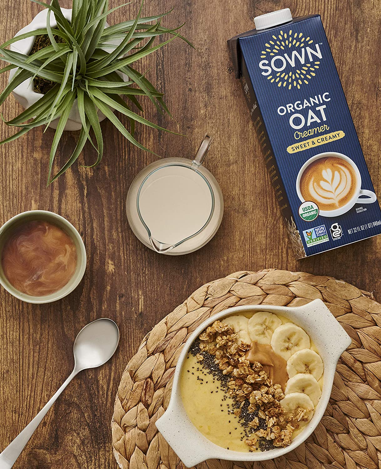 SOWN Organic Oat Creamer Unsweetened – Barista Oat Milk Non Dairy Coffee Creamer – Plant Based, Dairy-Free, Vegan, 0g Added Sugar, Gluten-Free, Non-GMO, Shelf Stable – 32oz (Pack of 6) - Image 22