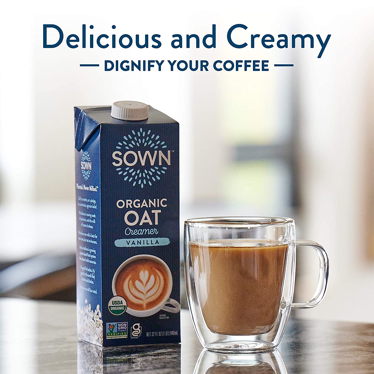 SOWN Organic Oat Creamer Unsweetened – Barista Oat Milk Non Dairy Coffee Creamer – Plant Based, Dairy-Free, Vegan, 0g Added Sugar, Gluten-Free, Non-GMO, Shelf Stable – 32oz (Pack of 6) - Image 14