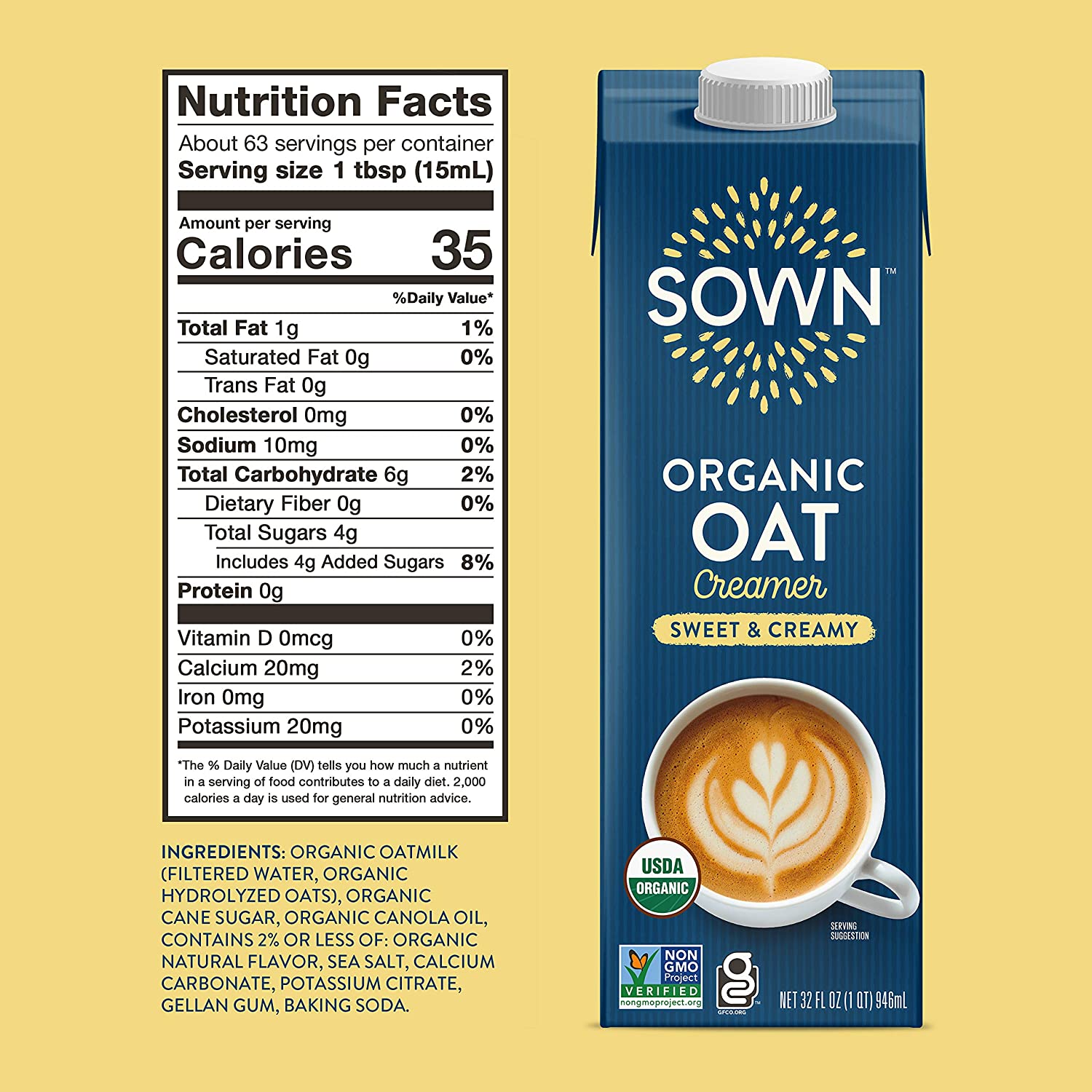 SOWN Organic Oat Creamer Unsweetened – Barista Oat Milk Non Dairy Coffee Creamer – Plant Based, Dairy-Free, Vegan, 0g Added Sugar, Gluten-Free, Non-GMO, Shelf Stable – 32oz (Pack of 6) - Image 30