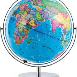 COSTWAY Illuminated World Globe, 13?? Desktop Geographic Globe w/LED Light & Easy-to-Read Clear Map for Students, 720?? Rotation Decorative Globe, Educational Interactive Globe for School, Classroom