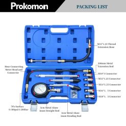Alternative view of Prokomon Petrol Gasoline Engine Cylinder Compression Tester Kit with M10 M12 M14 M16 M18
